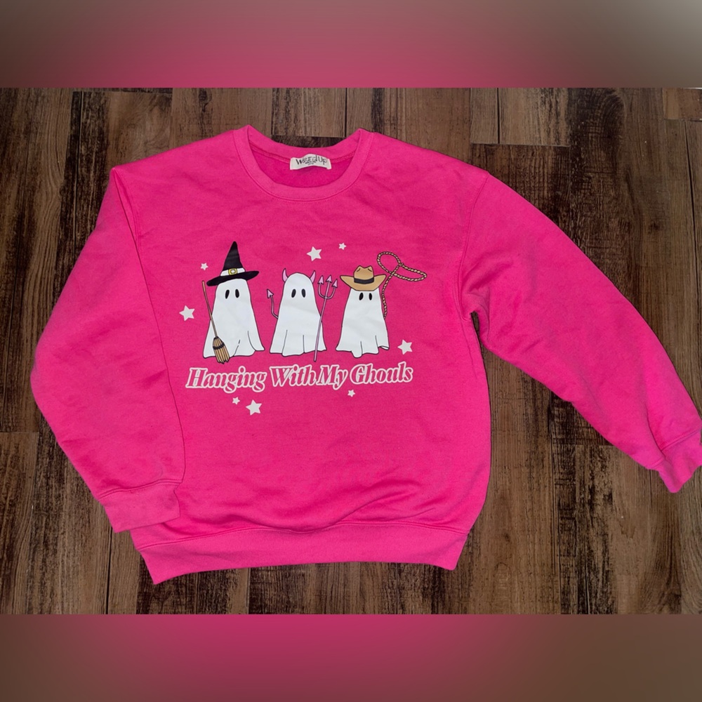 Pink oversized Halloween sweater size L
